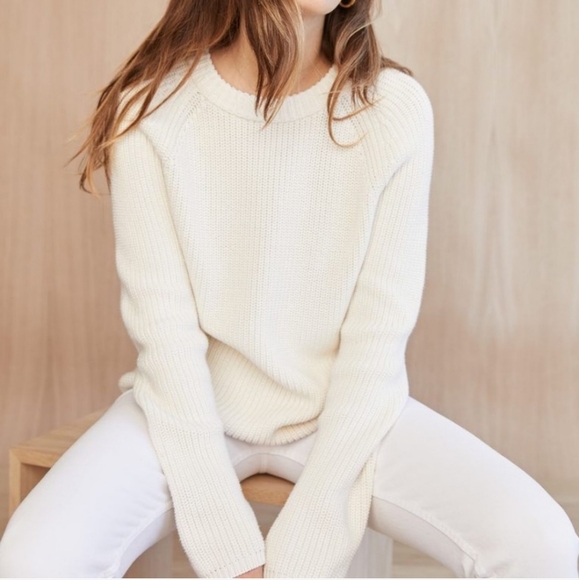 Jenni Kayne Sweaters - Jenni Kayne cream cotton fisherman knit sweater